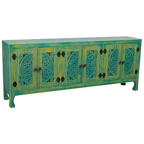 Mobile Basso In Legno Con 6 Porte 130x24x51,5 - Foto 1