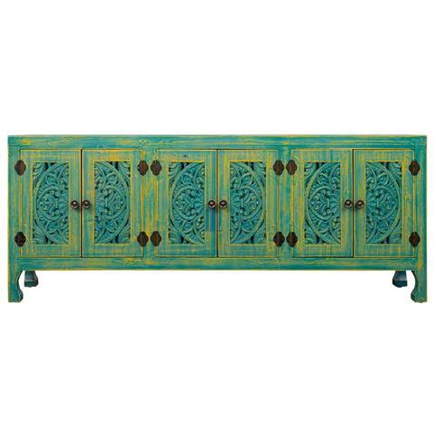 Mobile Basso In Legno Con 6 Porte 130x24x51,5 - Foto 2