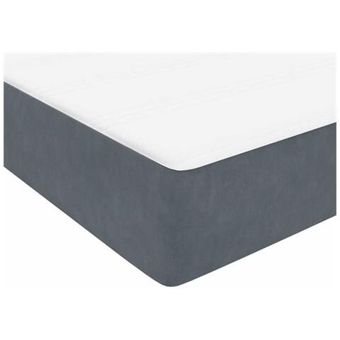 Giroletto a Molle con Materasso Grigio Scuro 80x220 cm Velluto - Foto 9