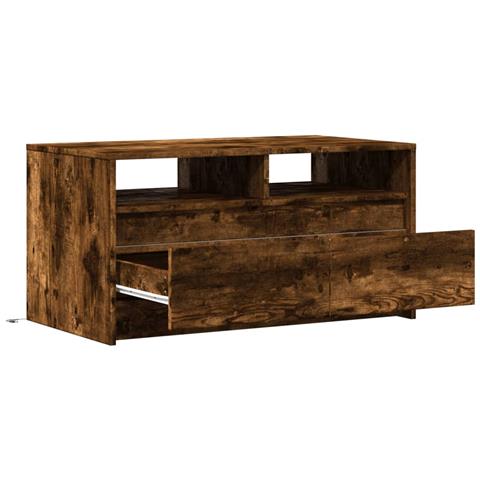 Tavolino da Salotto con Luci LED Rovere Fumo in Truciolato - Foto 9