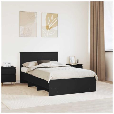 Struttura del letto Nero 120 x 123 cm Legno multistrato - Foto 2