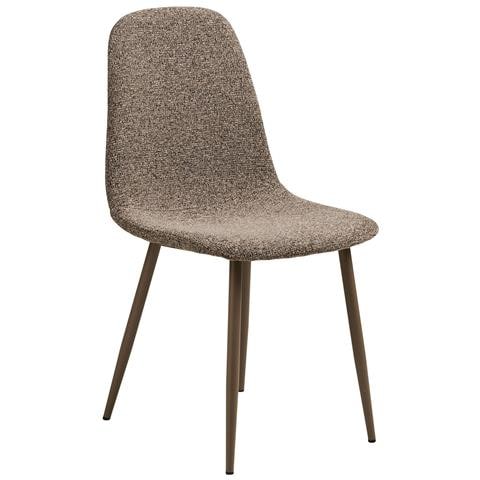 Set 2 Sedie Da Pranzo Stockholm In Poliestere Marrone Chiaro Con Gambe In Metallo 44x54x88 Cm - Foto 1