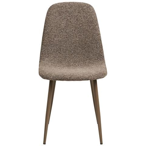 Set 2 Sedie Da Pranzo Stockholm In Poliestere Marrone Chiaro Con Gambe In Metallo 44x54x88 Cm - Foto 2