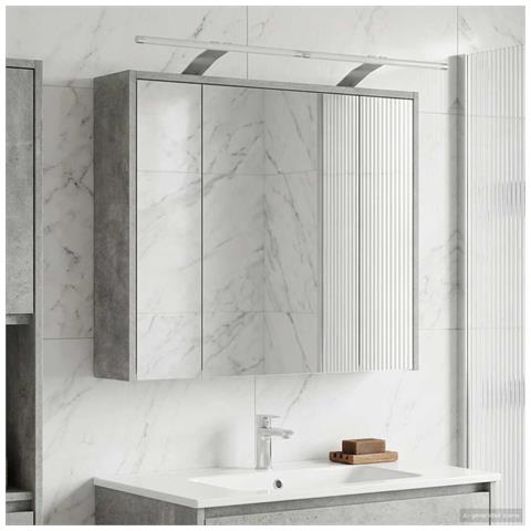 Mobiletto per specchio da bagno Grigio cemento - Foto 2