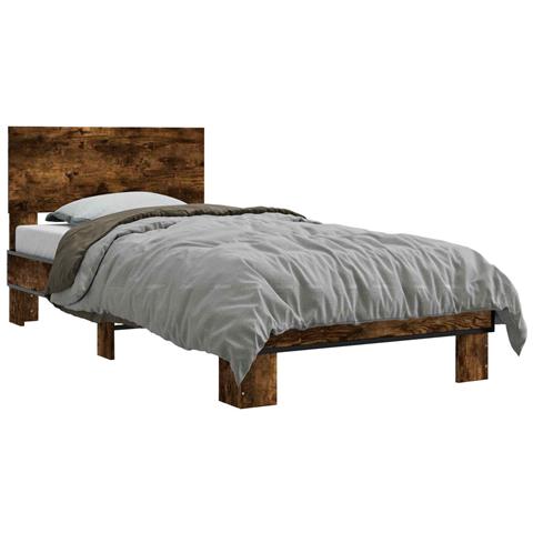 Struttura letto con testata Rovere Fumo 80 x 200 cm - Foto 1