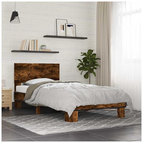 Struttura letto con testata Rovere Fumo 80 x 200 cm - Foto 2