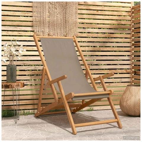 Sedia da spiaggia Tortora Legno di teak solido - Foto 2