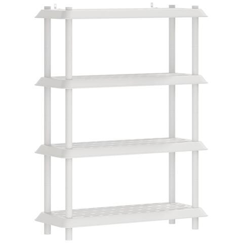 Unità di scaffalatura 4 livelli 100 x 40 x 136,5 cm PP Bianco - Foto 1