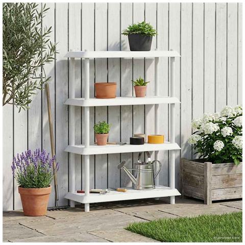 Unità di scaffalatura 4 livelli 100 x 40 x 136,5 cm PP Bianco - Foto 2