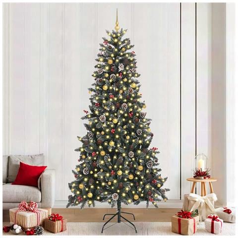 Albero di Natale artificiale con 300 LED Verde 240 cm - Foto 2