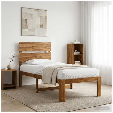Letto Singolo con Testiera ROSTOCK Naturale 90 x 190 cm - Foto 2