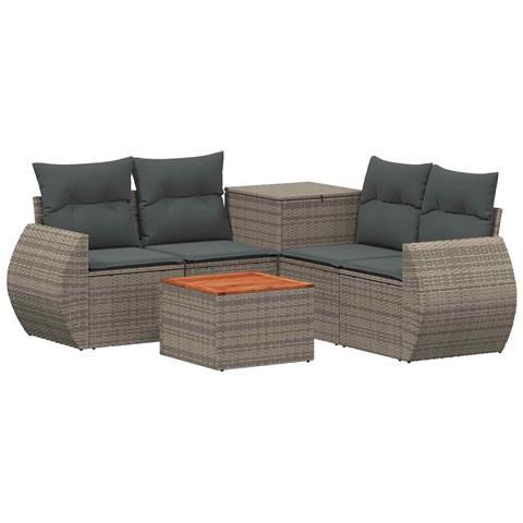 Set di divani 6 pz Grigio e Grigio Scuro - Foto 1