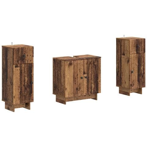 Set di Armadi da Bagno da 2 Pezzi EDE Legno antico - Foto 1