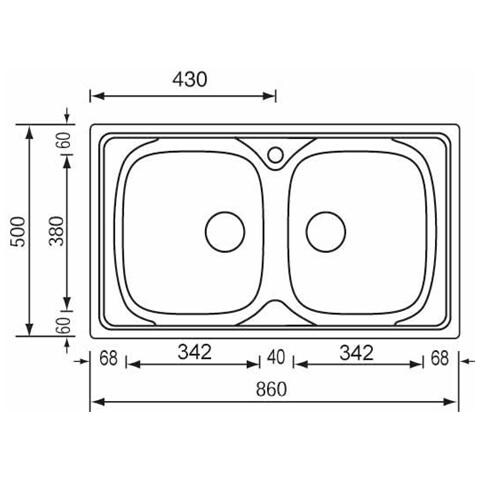 010444724-lavello Incasso -siros 2 V 86x50 Inox18/10 010444 - Foto 2