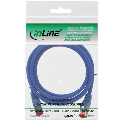 cavo patch per rete dati lan cat. 6, 2x rj45, doppia schermatura sftp (pimf) , halogenfree, colore blu, 2m - Foto 2