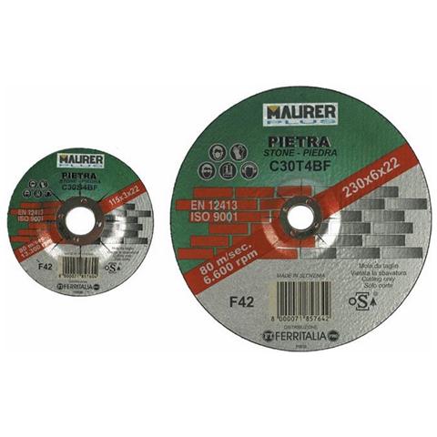 Mola Abrasiva per Taglio Marmo Misura 115X3 mm Foro 22 mm Maurer Plus - Foto 1