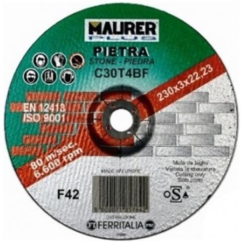 Mola Abrasiva per Taglio Marmo Misura 115X3 mm Foro 22 mm Maurer Plus - Foto 2