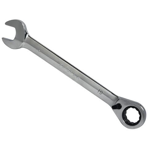 Chiave Combinata A Cricchetto Reversibile Cromata Con Bocca Poligonale Piegata A 15ã¸. - Foto 1