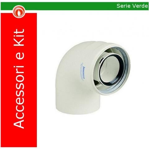 Kit Curva 90° Scarico Fumi Coassiale 60/100 Pps 3.012093 - Bianco A Magazzino - Foto 1