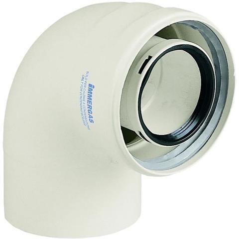 Kit Curva 90° Scarico Fumi Coassiale 60/100 Pps 3.012093 - Bianco A Magazzino - Foto 3