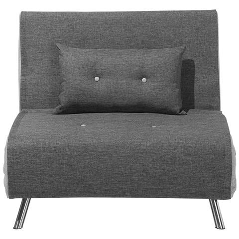 Divano Letto Singolo In Tessuto Grigio Scuro Farris - Foto 1