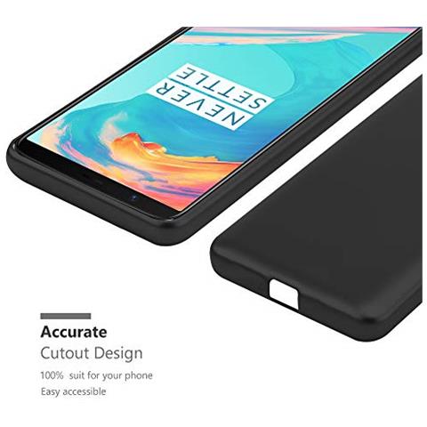 Cadorabo Custodia Compatibile Con Oneplus 5t In Nero Metallico - Coperchio Protettivo In Silicone Tpu Flessibile - Foto 2