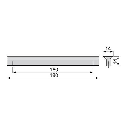 9165962 Maniglia Per Mobile, Cc 160mm, Alluminio, Anodizzato Opaco, Set Di 25 - Foto 2