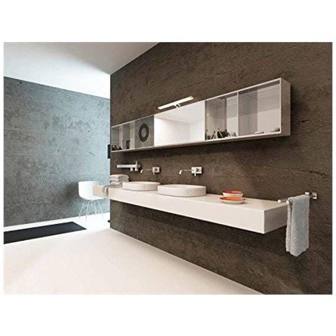 Specchio Luci 30cm Bagno Ip44 Gabinetto Clip Lampada A Led Bianco Neutro 4000k Alluminio 300x95x40mm 5w 400lm - Foto 4