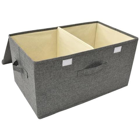 Scatole Portaoggetti 2pz in Tessuto 50x30x25 cm Antracite - Foto 10