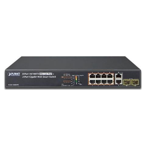 Fgsd-1008hps - Switch - Smart - 8 X 10/100 (poe+) + 2 X Kombi-gigabit-sfp - Desktop - Poe+ (fgsd-1008hps) - Foto 2
