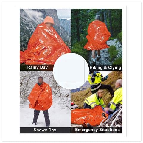 Coperta Di Salvataggio Sacco A Pelo Per Situazioni Di Emergenza 210×91 Cm Arancione - Foto 10