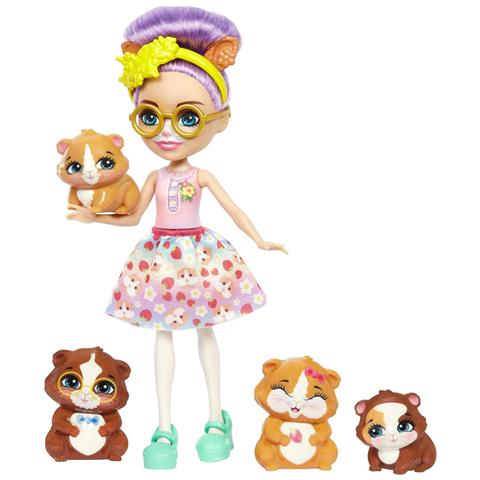 Set Di Giocattoli Per La Famiglia Enchantimals, Bambola Glee Guinea Pig (6 Pollici) Con 4 Figure Di Animali, Ottimo Regalo Per Bambini Da 3 A 8 Anni Dai 4 Anni In Su - Foto 2