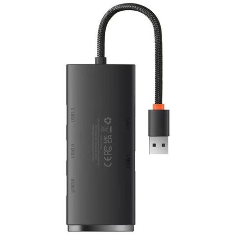 WKQX030001 hub di interfaccia USB 3.2 Gen 1 (3.1 Gen 1) Type-A 5000 Mbit /s Nero - Foto 1