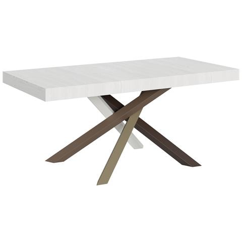 Tavolo Allungabile 90x180/440 Cm Volantis Telaio Gambe 4 Colori (c) - Bianco Frassino - Foto 6