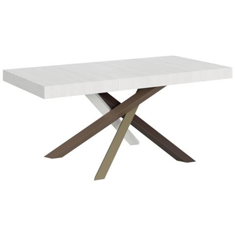 Tavolo Allungabile 90x180/440 Cm Volantis Telaio Gambe 4 Colori (c) - Bianco Frassino - Foto 1