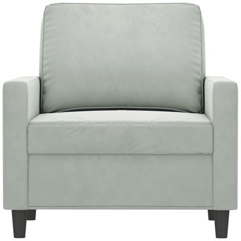 Poltrona Grigio Chiaro 60 Cm Velluto - Foto 3