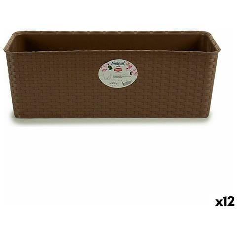 Vaso Rettangolare Da Balcone Stefanplast Marrone Plastica 18 X 16 X 48,5 Cm (12 Unità) - Foto 1