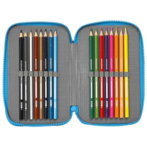 Plumier Triplo Superthings Rescue Force 12.5 X 19.5 X 5.5 Cm Azzurro (36 Pezzi) - Foto 2