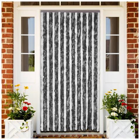 Tenda Antimosche Grigia E Bianca 100x200 Cm In Ciniglia - Foto 1