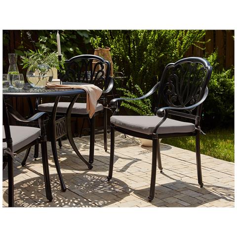 Set Di 4 Sedie Da Giardino Nero Ancona - Foto 1