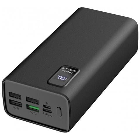 Powerbank 30000mah Pd 22w Display Led E Tecnologia Quick Charge, Nero - Foto 1