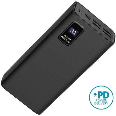 Powerbank 30000mah Pd 22w Display Led E Tecnologia Quick Charge, Nero - Foto 2
