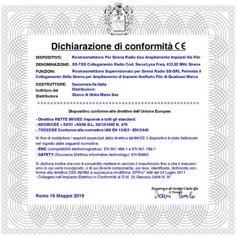 Ricetrasmittente Per Sirena Radio Ss-srl Codice Secur-lisa64 Adatto Per Ampliare Qualsiasi Impianto Filo Con Sirena Ra - Foto 5
