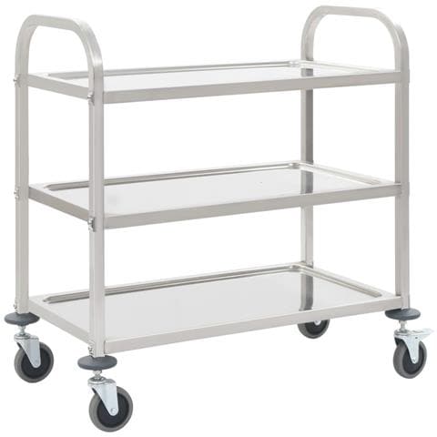 Carrello Da Cucina A 3 Livelli 96,5x55x90 Cm In Acciaio Inox - Foto 1