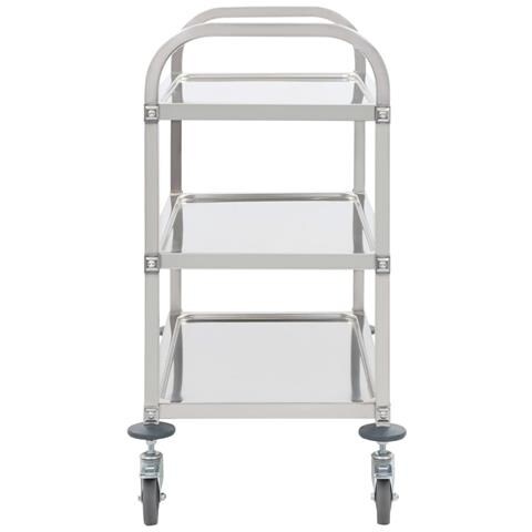 Carrello Da Cucina A 3 Livelli 96,5x55x90 Cm In Acciaio Inox - Foto 3