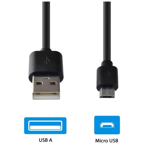 Cavo Ricarica E Trasferimento Dati Usb-a Verso Micro-usb 2,4a 1m, Nero - Foto 2