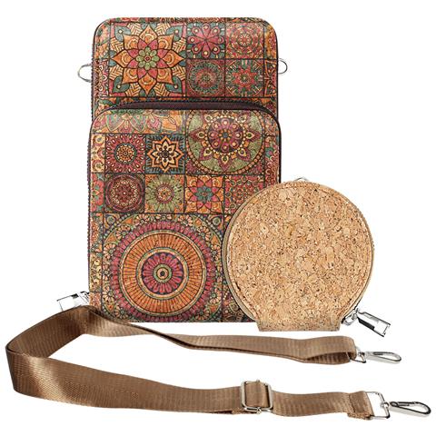 Borsello Sughero, Collezione Mandalavibe Tre Chiusure A Zip - Foto 1