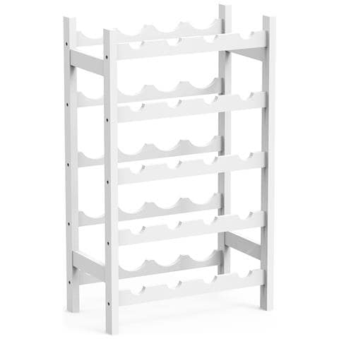 Cantinetta Portavino In Legno Bambã¹ Bianco Con 20 Scomparti Bar Portabottiglie - Foto 1