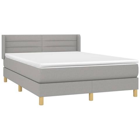 Giroletto A Molle Con Materasso Grigio Chiaro 140x200cm Tessuto - Foto 2