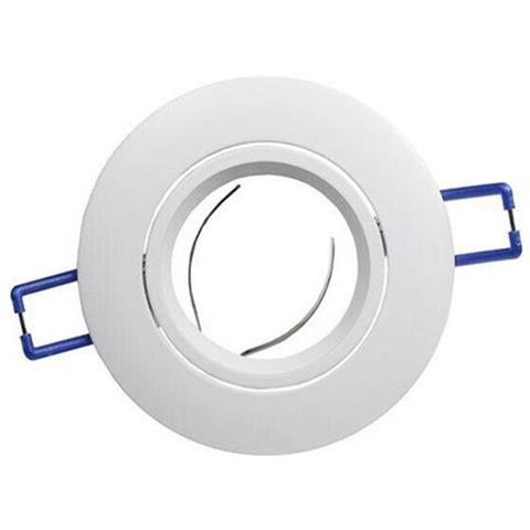 Porta Faretto A Incasso Tondo . Supporto Portafaretto Controsoffitto P12 Bianco - Foto 1